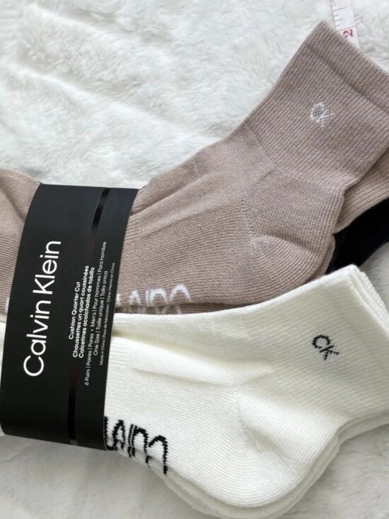 Calvin Klein Other - Calvin Klein Men's Cushion Quarter Cut Socks 6 Pair Pack Assorted White Beige NW